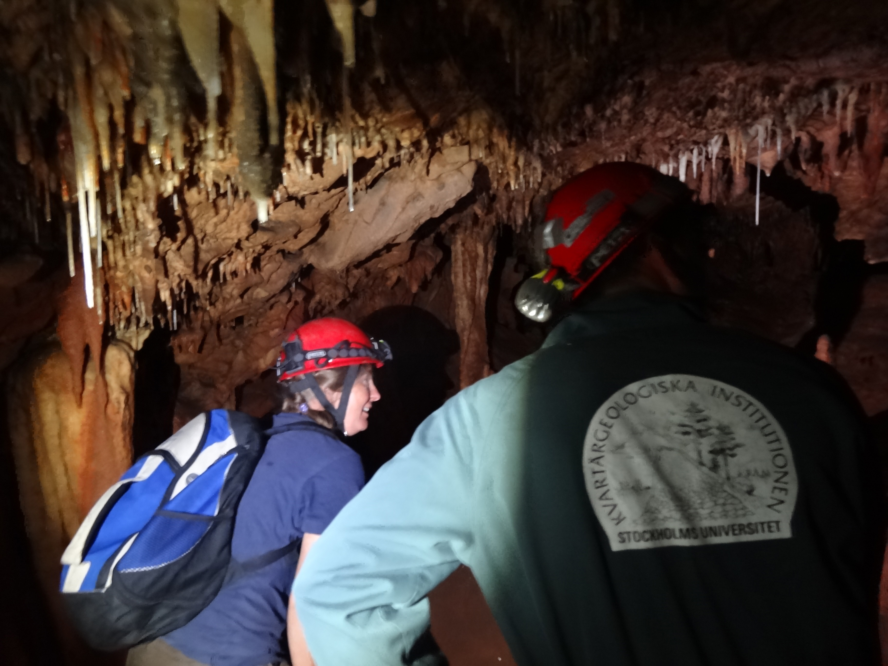 Karin Holmgren during fieldwork in caves (1)