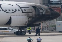 Πυρκαγιά σε αεροσκάφος της Lufthansa Airbus A340 (vid)