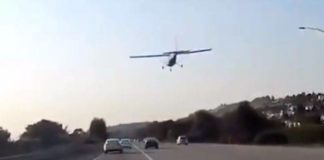 Αεροπλάνο προσγειώθηκε σε αυτοκινητόδρομο στην Καλιφόρνια (vid)