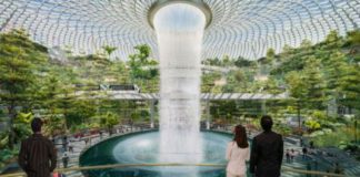 Ο υψηλότερος καταρράκτης κλειστού χώρου σε αερολιμένα