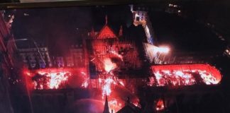 Drone κατέγραψε την φλεγόμενη Παναγία των Παρισίων