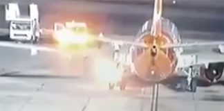 Φλόγες σε αεροπλάνο λίγα λεπτά μετά την προσγείωσή του