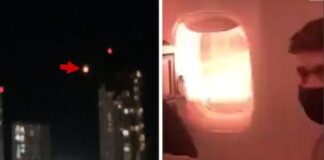 Τρόμος σε στρατιωτική πτήση – Έπιασε φωτιά ένας από τους κινητήρες (βίντεο)