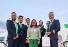 Υποδοχή της πρώτης πτήσης του 2023 στο αεροδρόμιο της Νέας Αγχιάλου