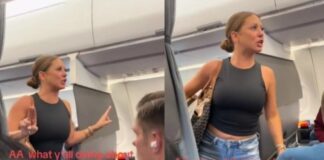 Γυναίκα σε σύγχυση φωνάζει για απειλή σε πτήση