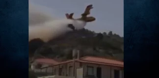 Αεροσκάφος που επιχειρεί στη φωτιά στη Ναυπακτία βρίσκει σε δέντρο