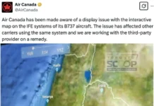Διαδραστικός χάρτης σε αεροσκάφος της Air-Canada ανέφερε «παλαιστινιακά εδάφη» το Ισραήλ