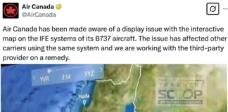 Διαδραστικός χάρτης σε αεροσκάφος της Air-Canada ανέφερε «παλαιστινιακά εδάφη» το Ισραήλ