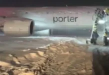 Αεροσκάφος της Porter εκτός διαδρόμου λόγω σφοδρής κακοκαιρίας