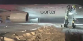 Αεροσκάφος της Porter εκτός διαδρόμου λόγω σφοδρής κακοκαιρίας